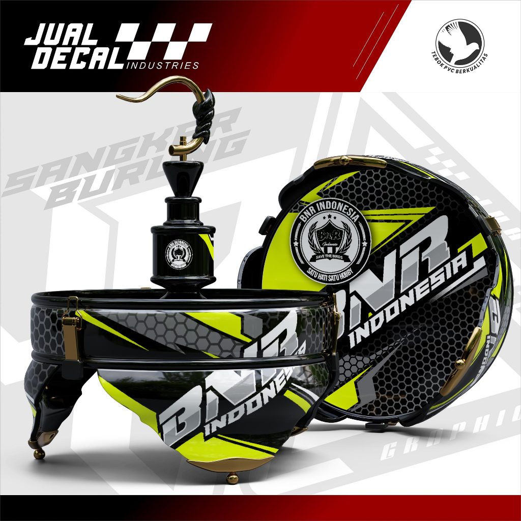 Stiker Decal Tebok BnR 2025 Lovebird Batman Pleci Helopet Sangkar Burung Custom
