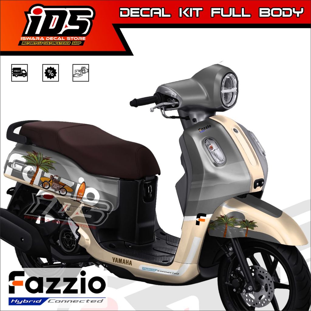 Decal Yamaha Fazzio Stiker Fazzio Dekal Fazzio Striping Fazzio Decal Fazzio Full Body Summer Beach