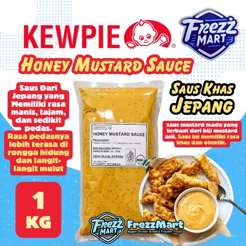 

KEWPIE Honey Mustard Mayo 1 Kg Halal Chicken Wing Sweet Sauce Saus Mayonais Mustard Madu Jepang