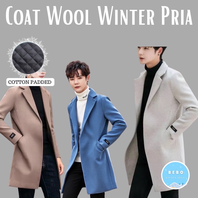 KODE X7N Coat Pria Panjang tebal untuk Winter Jas Blazer Musim Dingin