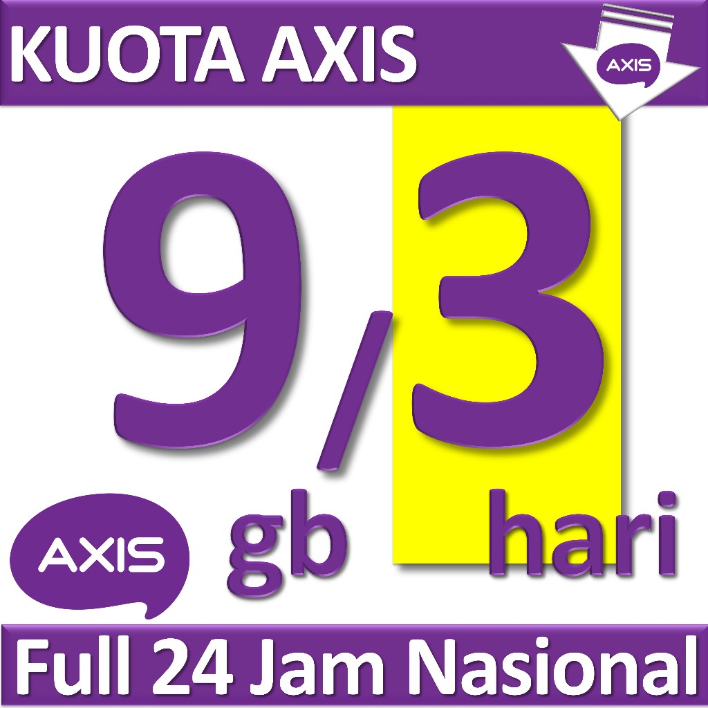 Axis KUOTA AXIS 9/3 hari gb