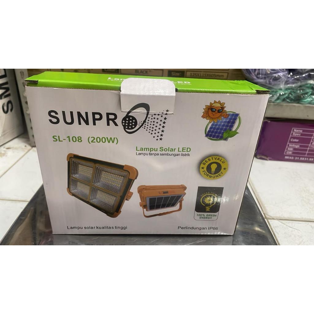 Lampu Solar Panel LED 200 Watt Sunpro SL-108 Tanpa Sambungan Listrik