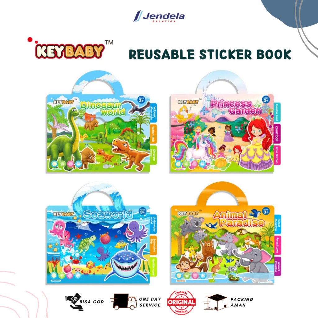 

Keybaby Reusable Sticker Book - Buku Stiker Tempel Untuk Anak
