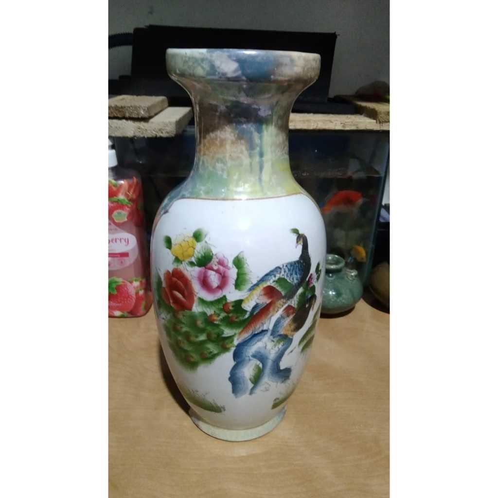 Guci Keramik Burung Phoenix Kuno Jadul Antik