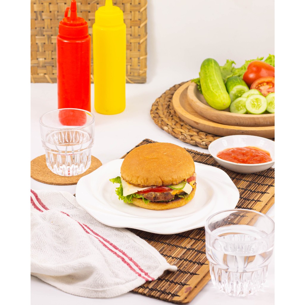

Burger Hamburger Crispy Chicken Sehat Higienis Enak Besar
