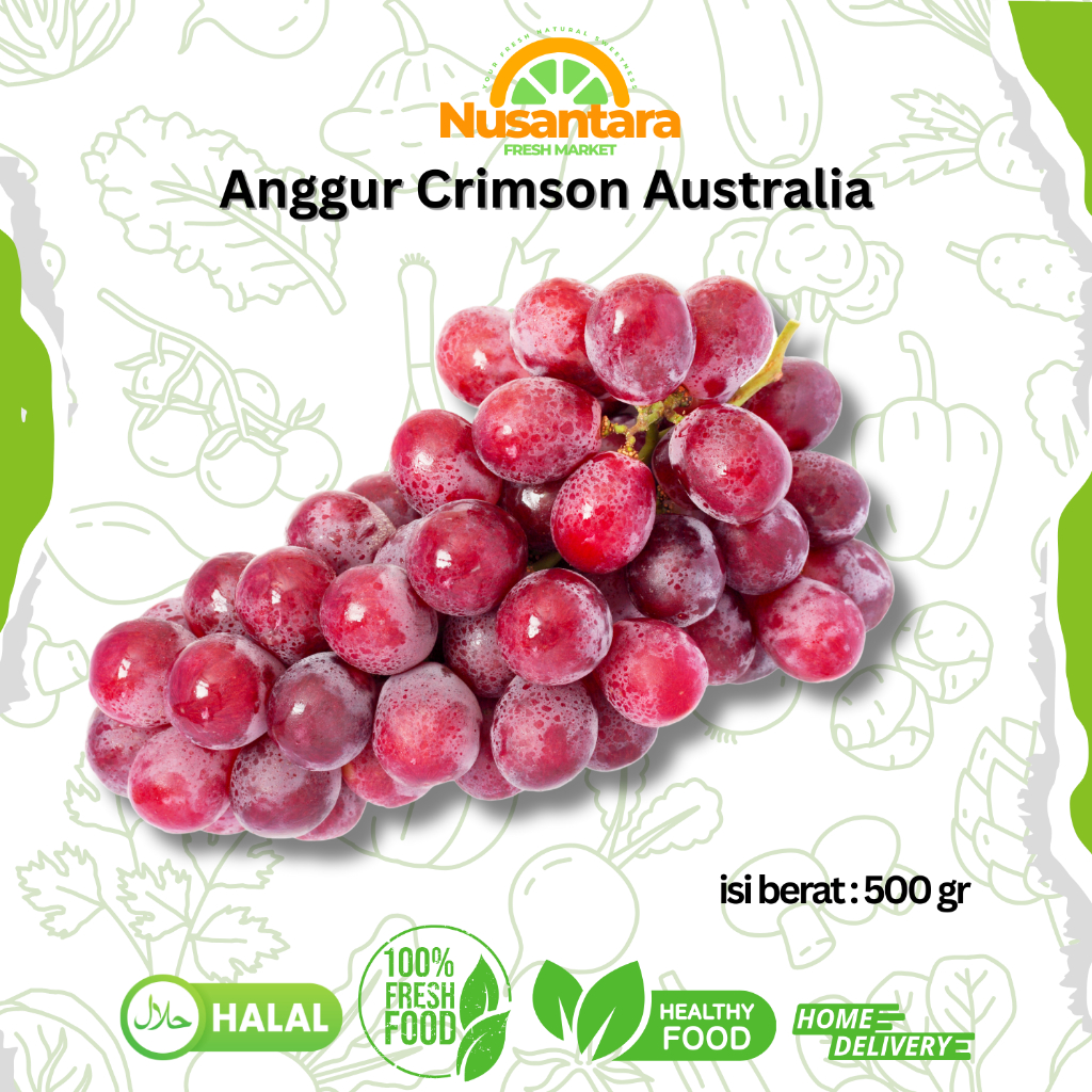 

Anggur Crimson Australia Fresh Manis 500 gr