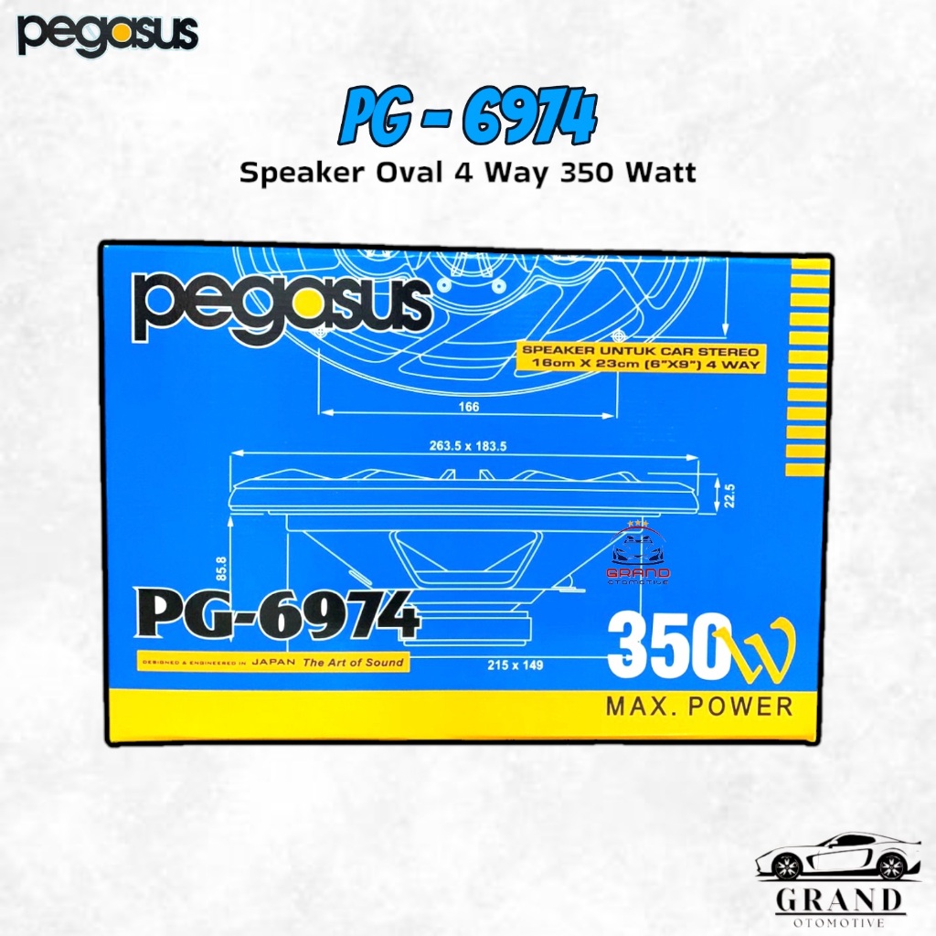 SPEAKER OVAL 4 WAY 350 WATT PEGASUS PG-6974 MAGNET BESAR