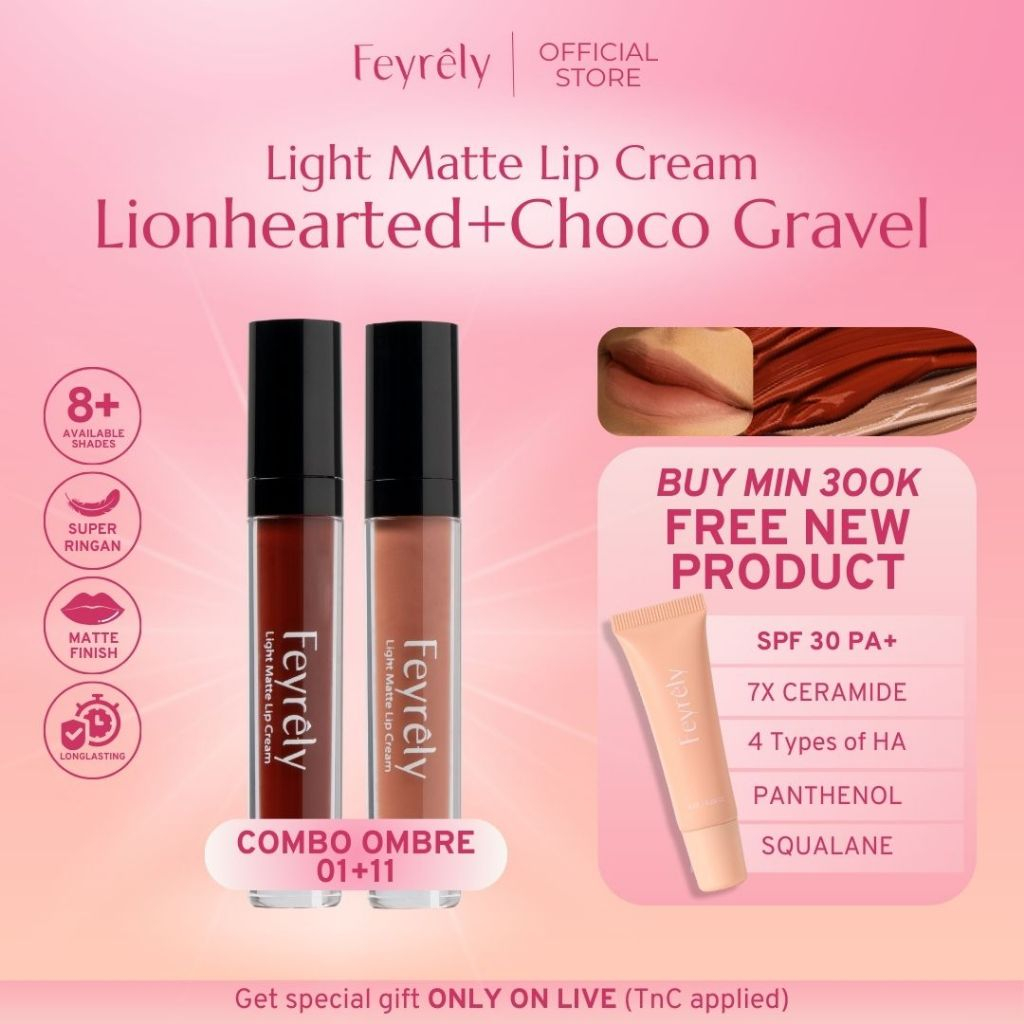 FEYRELY LIMITED EDITION 2-in-1 Lip Cream Set Ombre 01 Lionhearted + 11 Choco Gravel