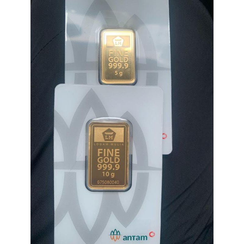 LOGAM MULIA BATANGAN, LM ANTAM, EMAS BATANGAN KEPINGAN 1 3 5 10 25 50 100 GRAM