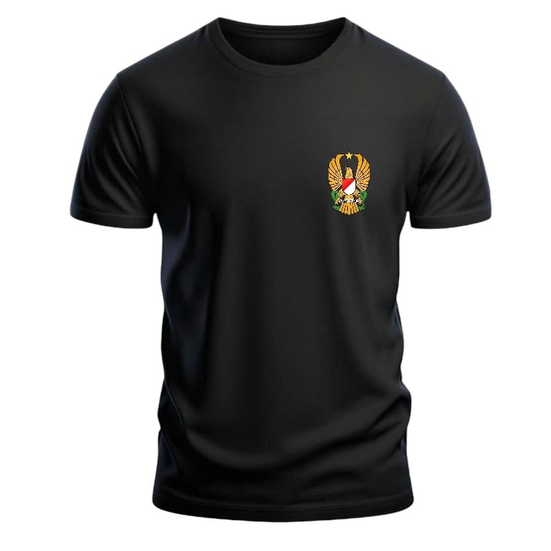 Kaos Tni ad Hitam pria dewasa lengan pendek bahan jersey dryfit/kaos olahraga tni ad dryfit hitam