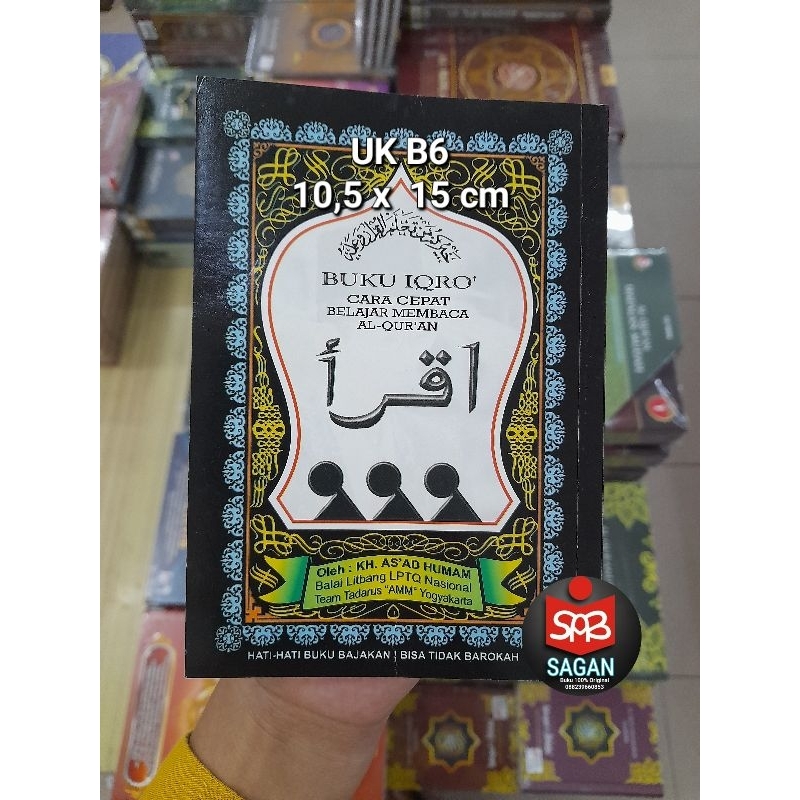 Buku Iqro Cara Cepat Belajar Membaca Al Quran Warna Hitam Kertas Buram Uk B6 Saku
