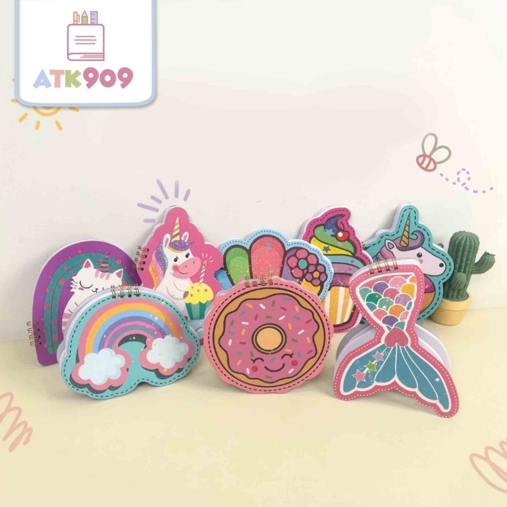 

ATK909 Notebook Karakter Glitter Summer Holidays Notebook Buku Tulis Catatan Blank