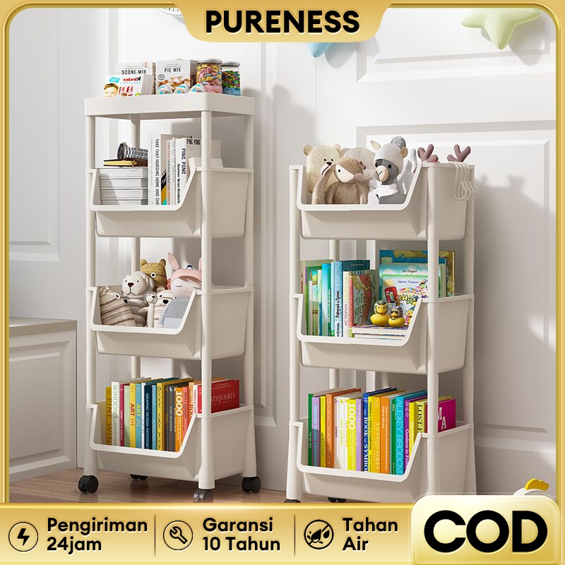 Rak Buku Rak Susun Rak Mainan Rak Portable Rak Penyimpanan Rak Buku Anak Rak Roda Toy Rak Susun Roda