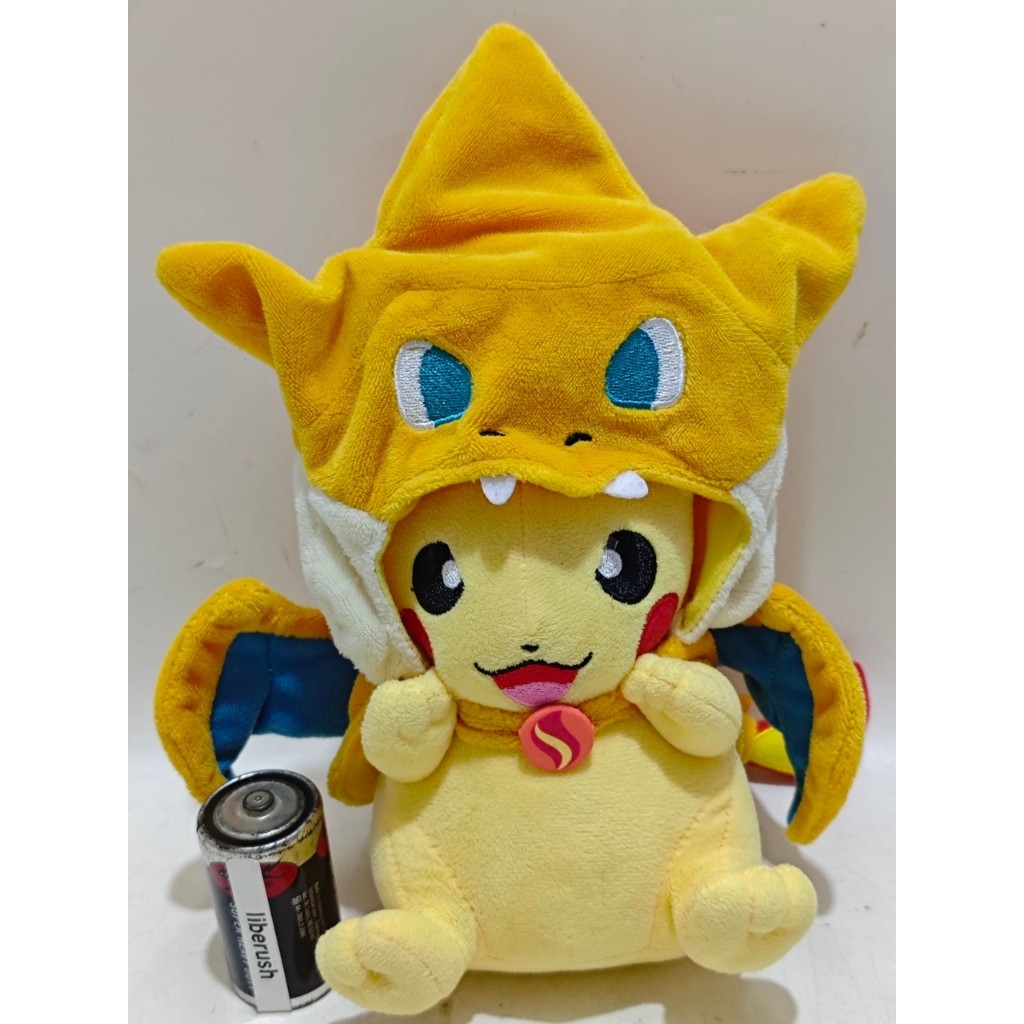pokemon center pikachu costume charizard x y mega evolve poncho plush doll boneka