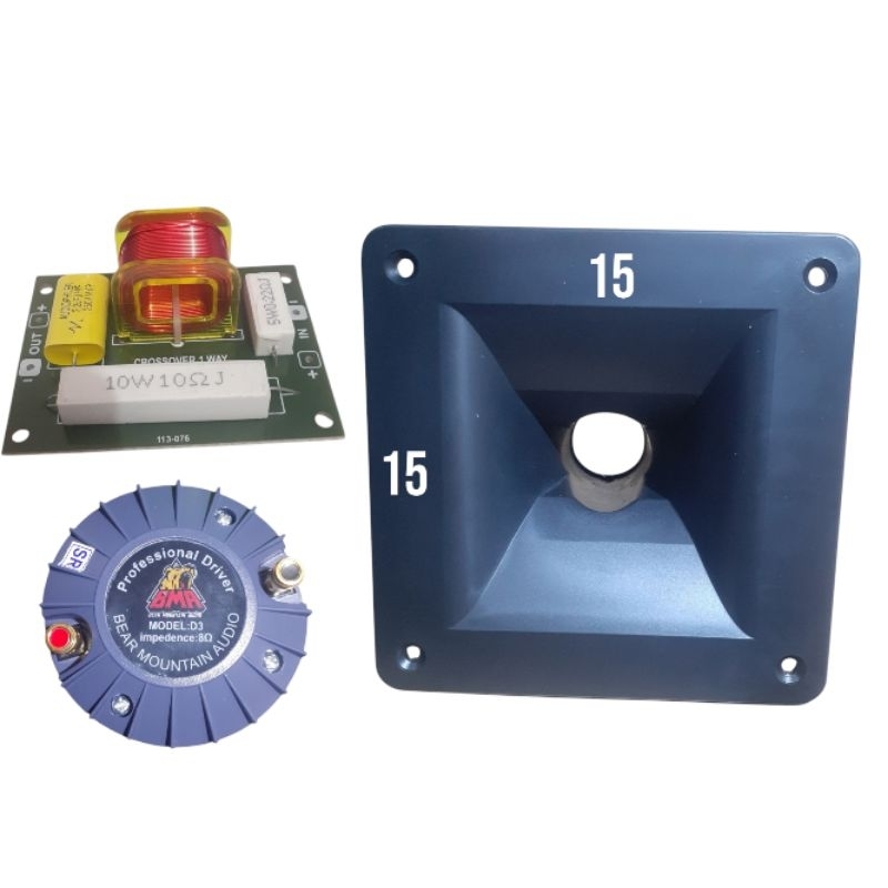 Paket Tweeter BMA D3 500 Watt Plus Corong PVC 15X15 Dan Crossover Tweeter