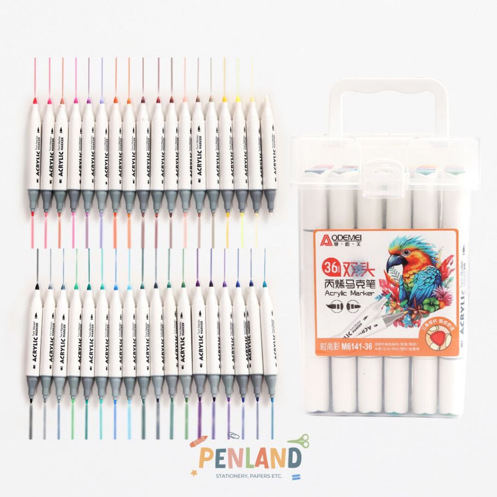 

Spidol Acrylic Marker Twin Tip Isi 36 Warna ADM-M6141-36 PL00011 Murah Bisa COD