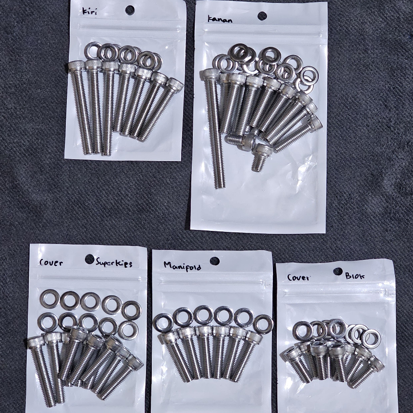 Baut Set Mesin Ninja R RR SS stenlis ninja 2 tak Handmade (std)