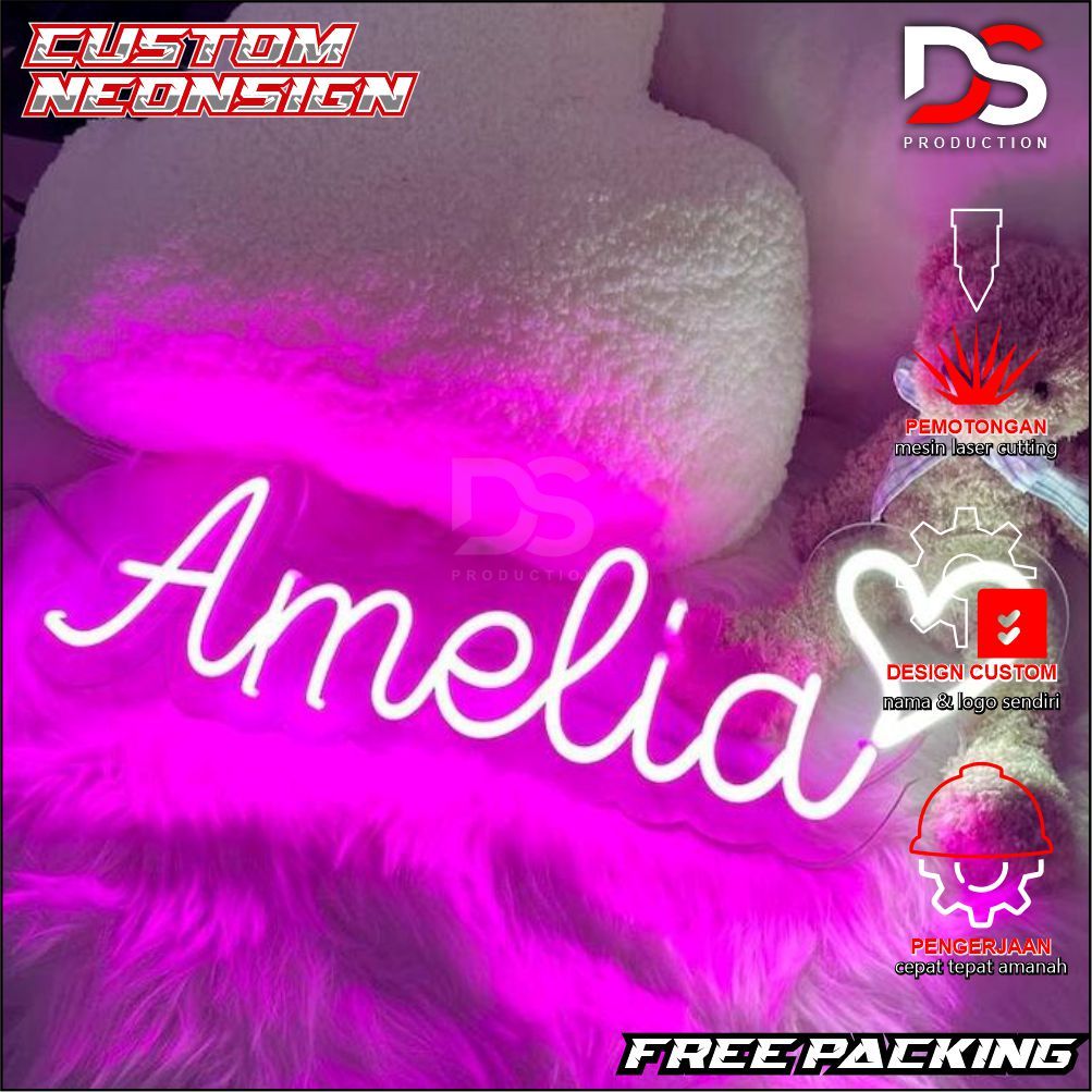 PERHURUF  NEONSIGN CUSTOM LAMPU LED HURUF/NAMA CUTTING AKRILIK LAMPU HIAS PAPAN NAMA