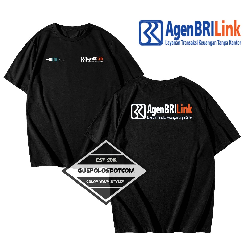 KAOS T-SHIRT AGEN BRILINK BUMN - Baju AgenBriLink BUMN - KAOS AgenBRILINK KEREN - BAJU BRILINK MURAH