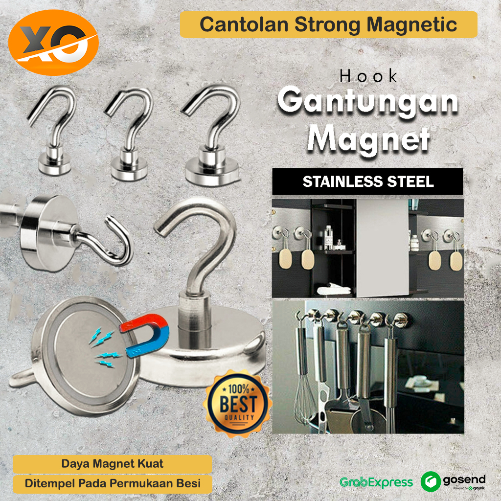 Gantungan Magnet Hook Gantungan Kunci Neodymium Magnetic Besi Kaitan Cantolan Strong Magnetic Hook G