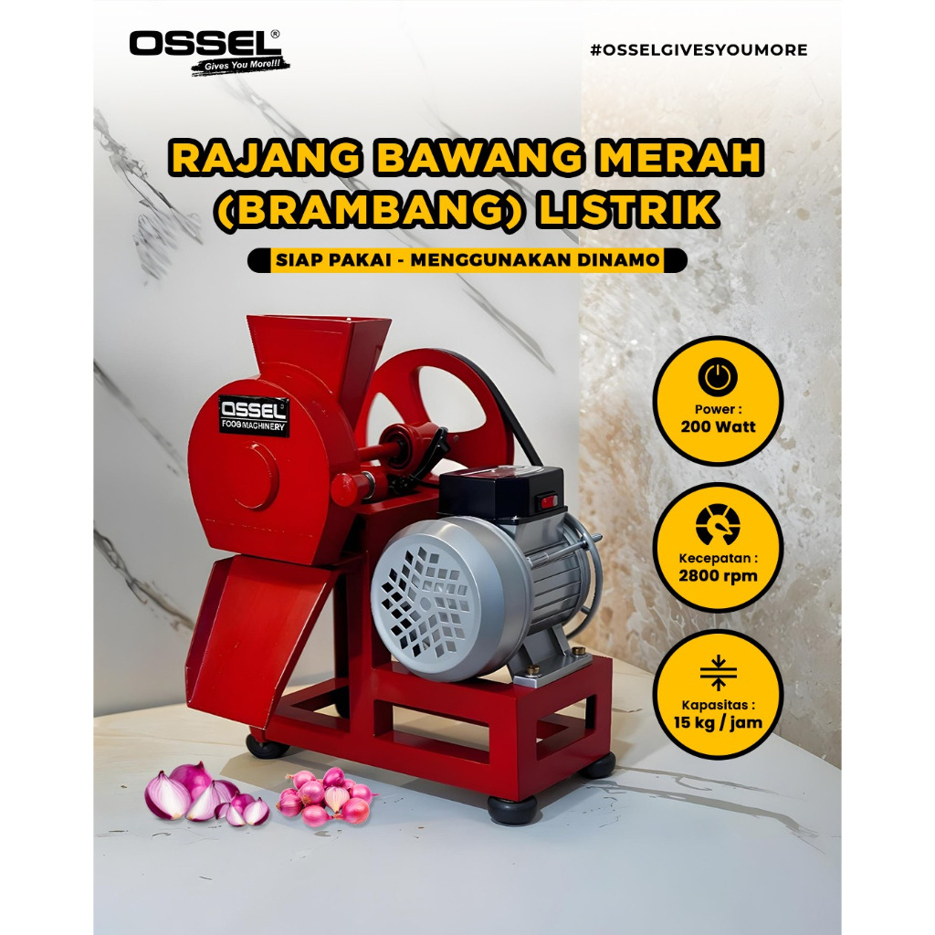 OSSEL Mesin Iris Bawang Merah Rajang Brambang Bawang Merah Rajang Brambang Listrik OSSEL