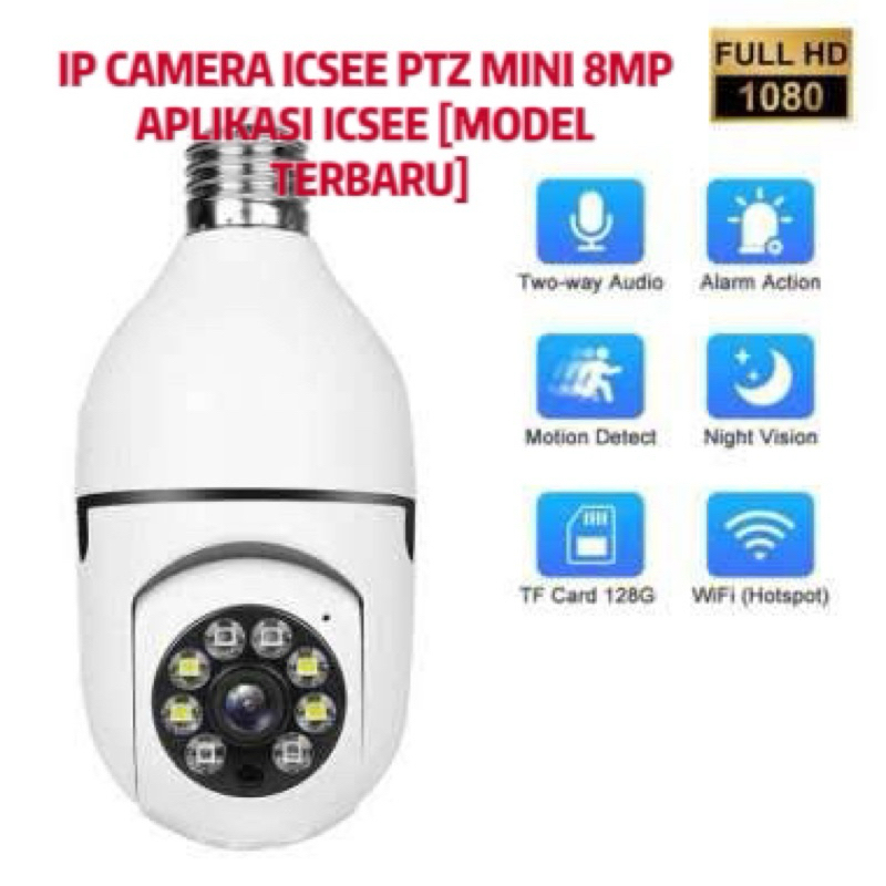 ICSEE IP CAMERA CCTV LAMPU INDOOR PTZ MINI 8MP [MODEL TERBARU]