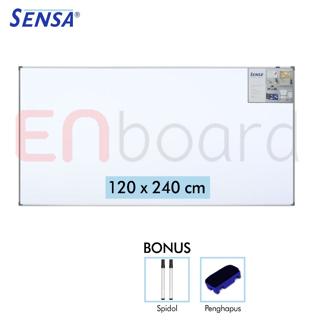 

Baru Papan Tulis Whiteboard / White Board Gantung Single Face Sensa 120 X 240 Cm