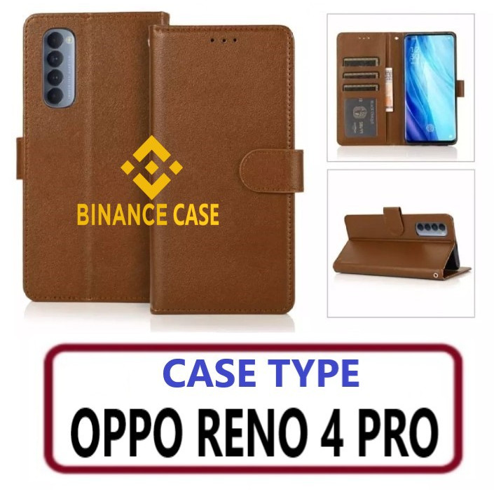 LEATHER FLIP CASE OPPO RENO 4 PRO CASE KULIT FLIP WALLET LEATHER KULIT PREMIUM SARUNG BUKA TUTUP KES