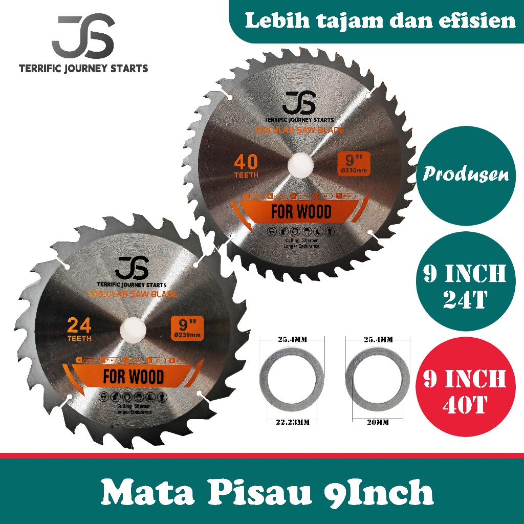 

Kekebaharu_ - Mata Pisau Kayu Circular Saw 9" TCT Cutting Blade Shopee