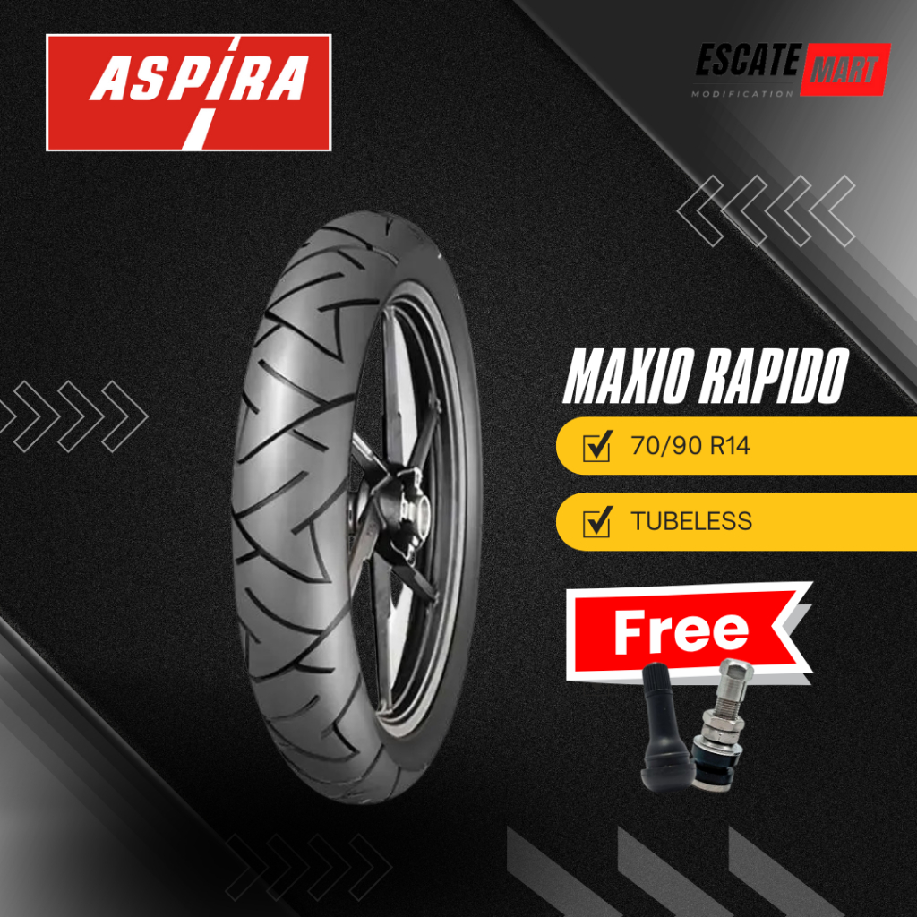 Aspira Rapido 70/90-14 Tubeless - Ban Motor Aspira Rapido 70/90 Ring 14 Tubeless