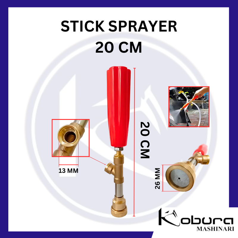 Stick Gun 20 CM Power Sprayer Untuk Semprotan Air Stik Sprayer Oren Lurus Gagang Semprotan Cuci Kend