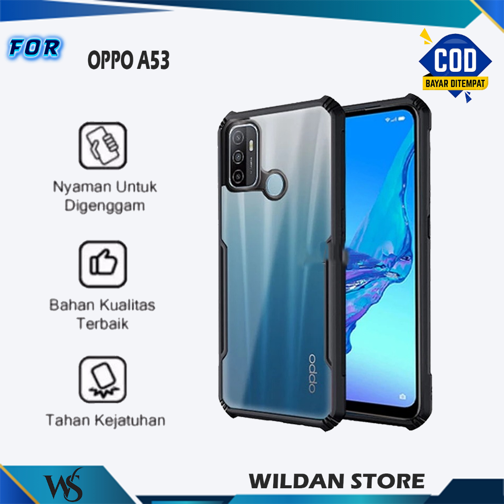 Case Oppo A53 Shockproof Bumper Transparan TPU  Soft Case Belakang Premium