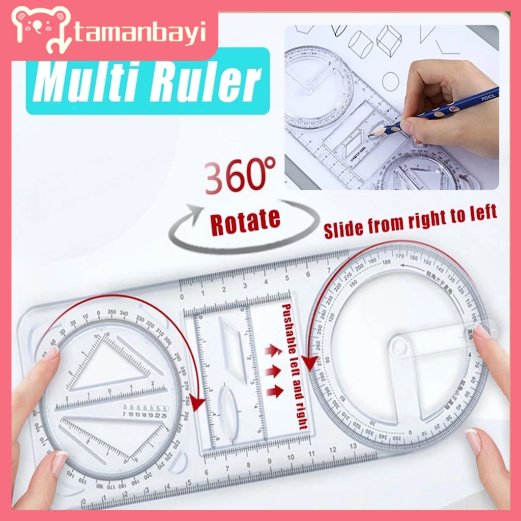 

Penggaris Multifungsi Geometri Rotary Rotary Geometric Drawing Ruler Penggaris Geometri Fungsi Matematika Dapat Diputar Perlengkapan Belajar Alat Ukur Multifunctional Drawing Ruler
