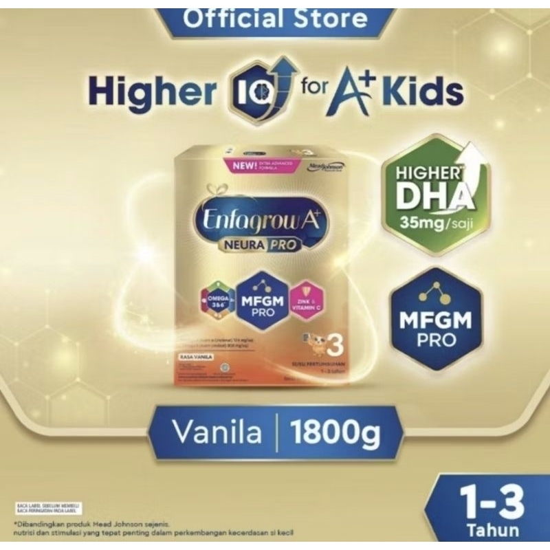 

Enfagrow 3 A+ Vanila/Original 1800gr (1-3tahun)