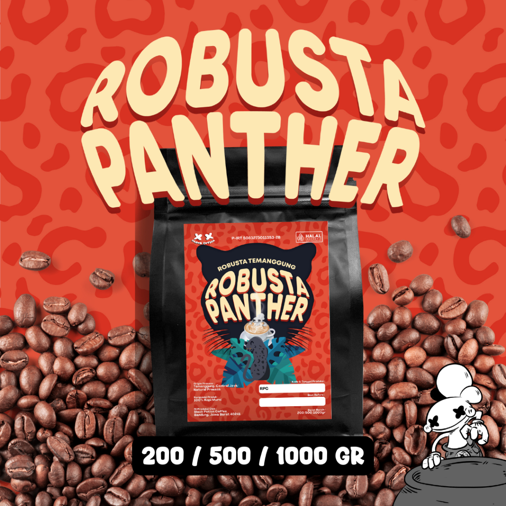

Robusta 100% PANTHER Biji Kopi Robusta Coffee Latte