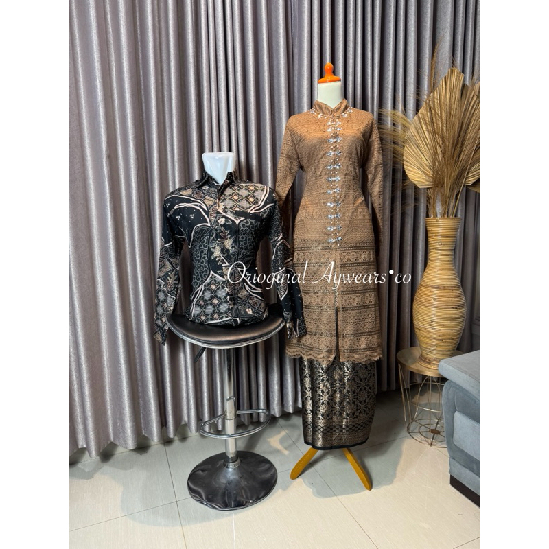 aywears • Set Couple Malika Moca dan Kemeja batik pasangan