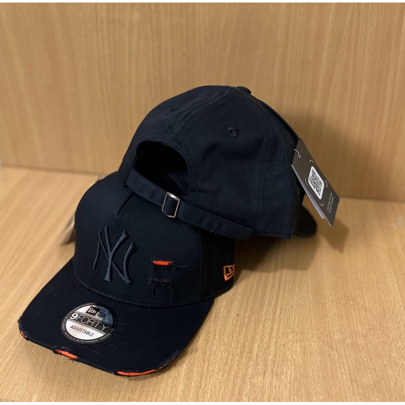 TOPI PRIA/TOPI BASEBALL LOGO NY FASHION SOBEK (Warna hitam-orange)