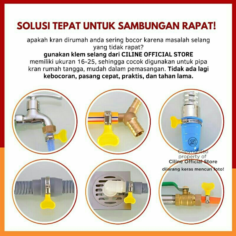 klem selang kuping Hose Clamp cas