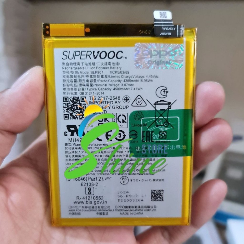 Batre Baterai BLP907 Original HP Oppo Reno 7Z 5G CPH2343 Batrei Battery Tanam Reno7 Z