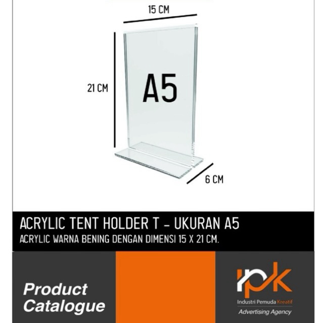 

Akrilik Tempat Brosur A5 / Tent Holder / Tent Card