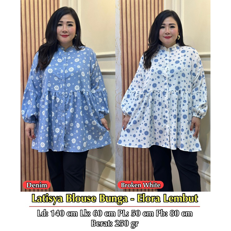 FINA BIGSIZE - (LATISYA BLOUSE PANJANG ELORA) ATASAN PANJANG WANITA JUMBO BIGSIZE