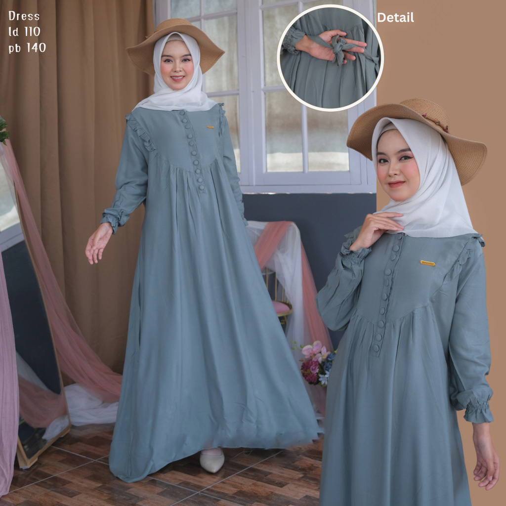 Gamis Syari Bahan Katun Twil Polos Premium