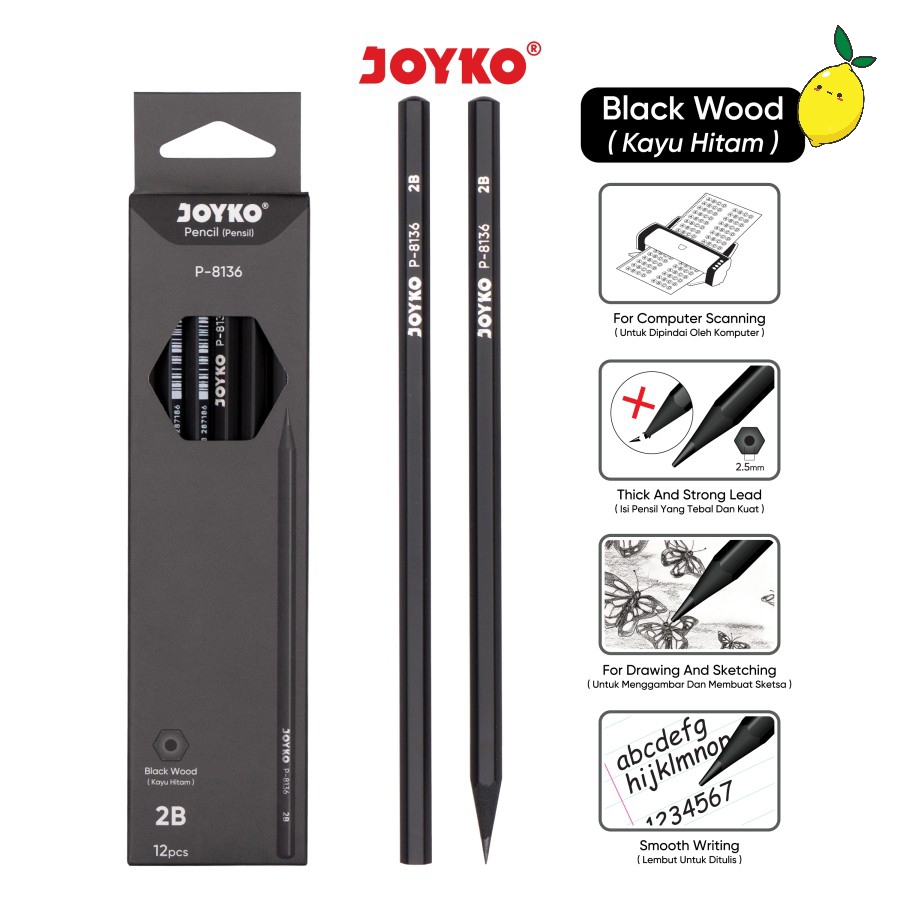 

Pensil 2B Satuan / Joyko Pencil P-8136 2B