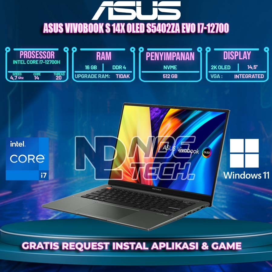 Asus Vivobook S 14X OLED S5402ZA EVO I7-12700