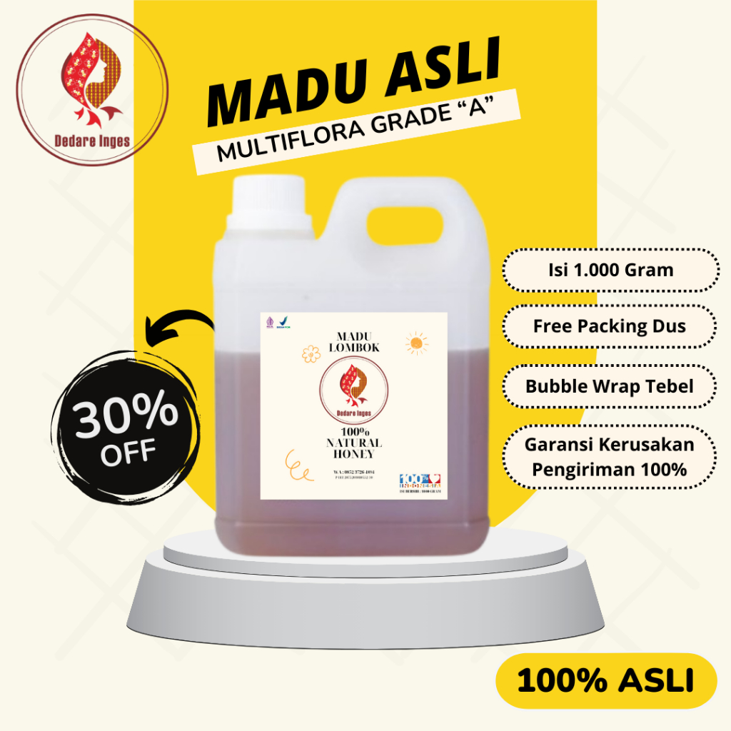 

Madu Asli Multiflora 1.000 gram – Murni, Tanpa Gula, Manfaat Terbaik untuk Kesehatan