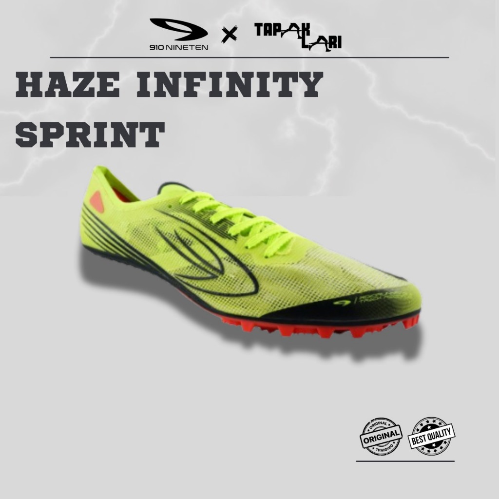 Sepatu Lari 910 Nineten Haze Infinity Sprint Hijau Lime Hitam Merah Sport Run