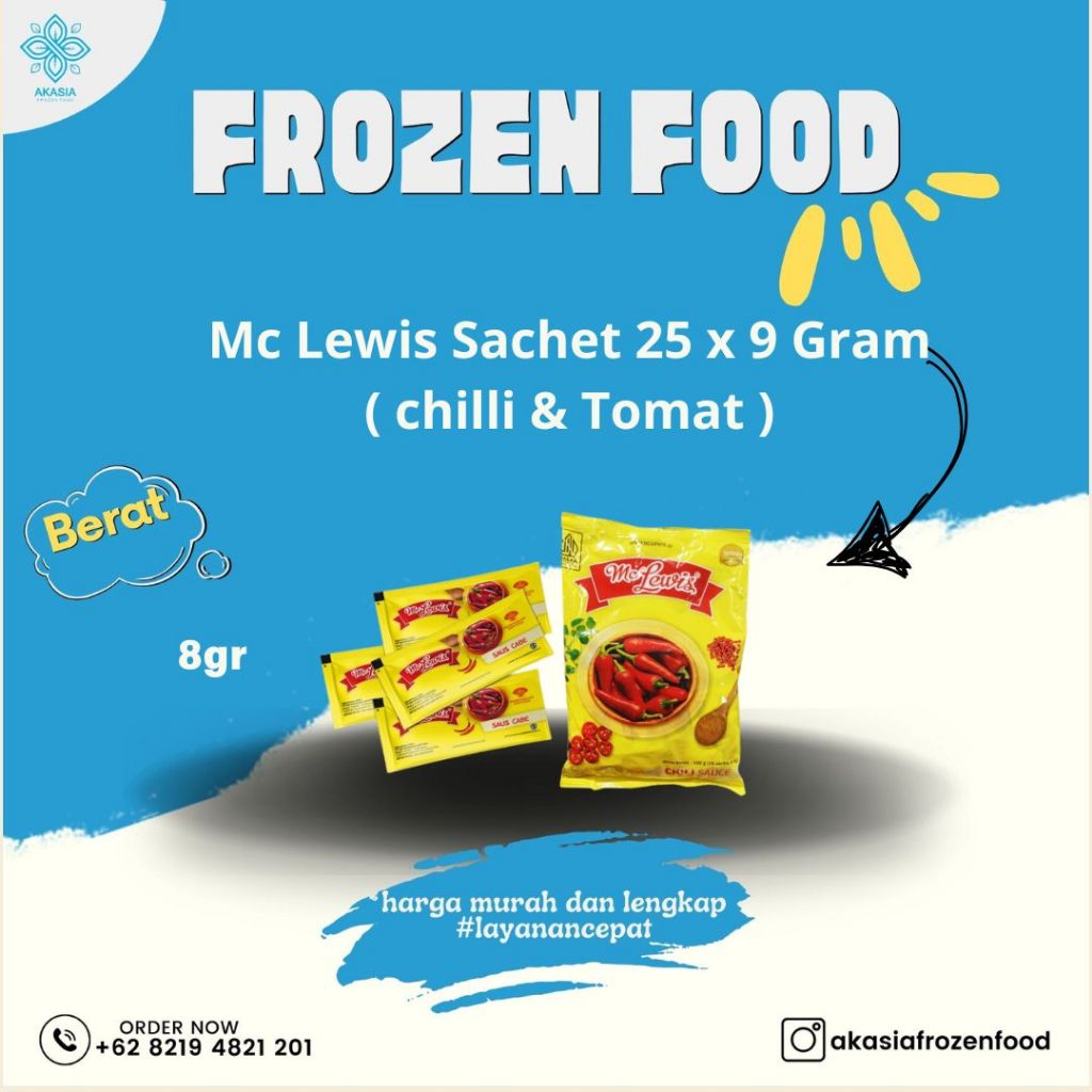 

Mc Lewis Sachet 25 x 9 Gram ( tomat dan chili sauce )