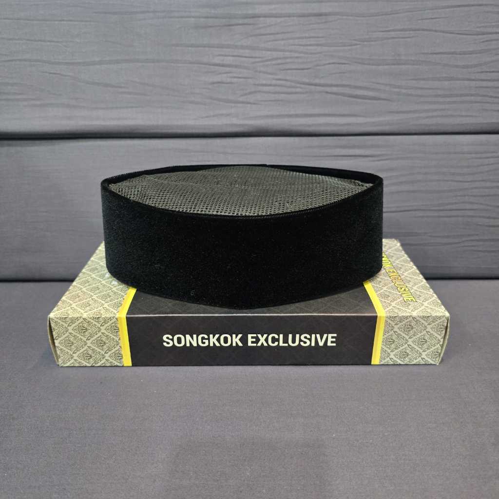 Songko Kopiah Hitam Full AC Tinggi 8 cm / Kopyah Hitam Full Ac / Peci Full AC /peci/kopiah/songko