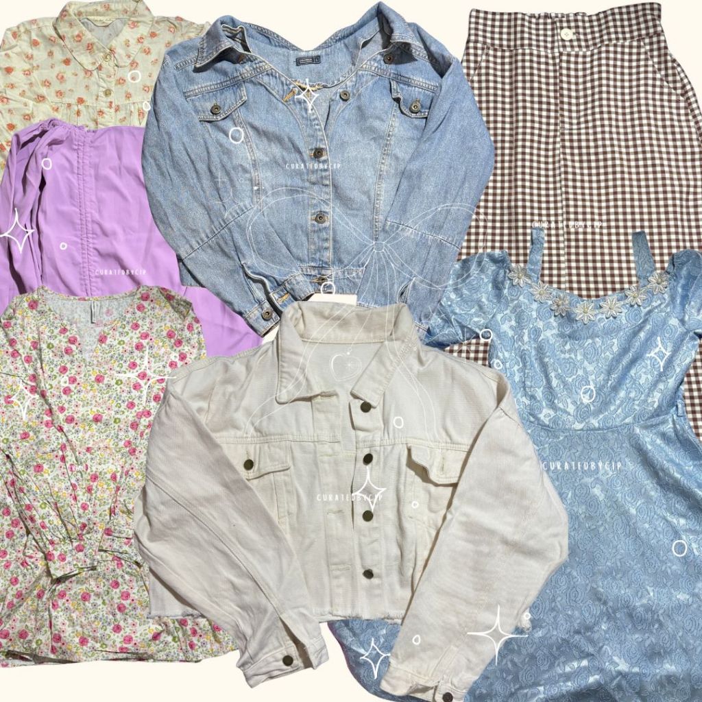 [A] baju dress kemeja jaket jeans crop rok