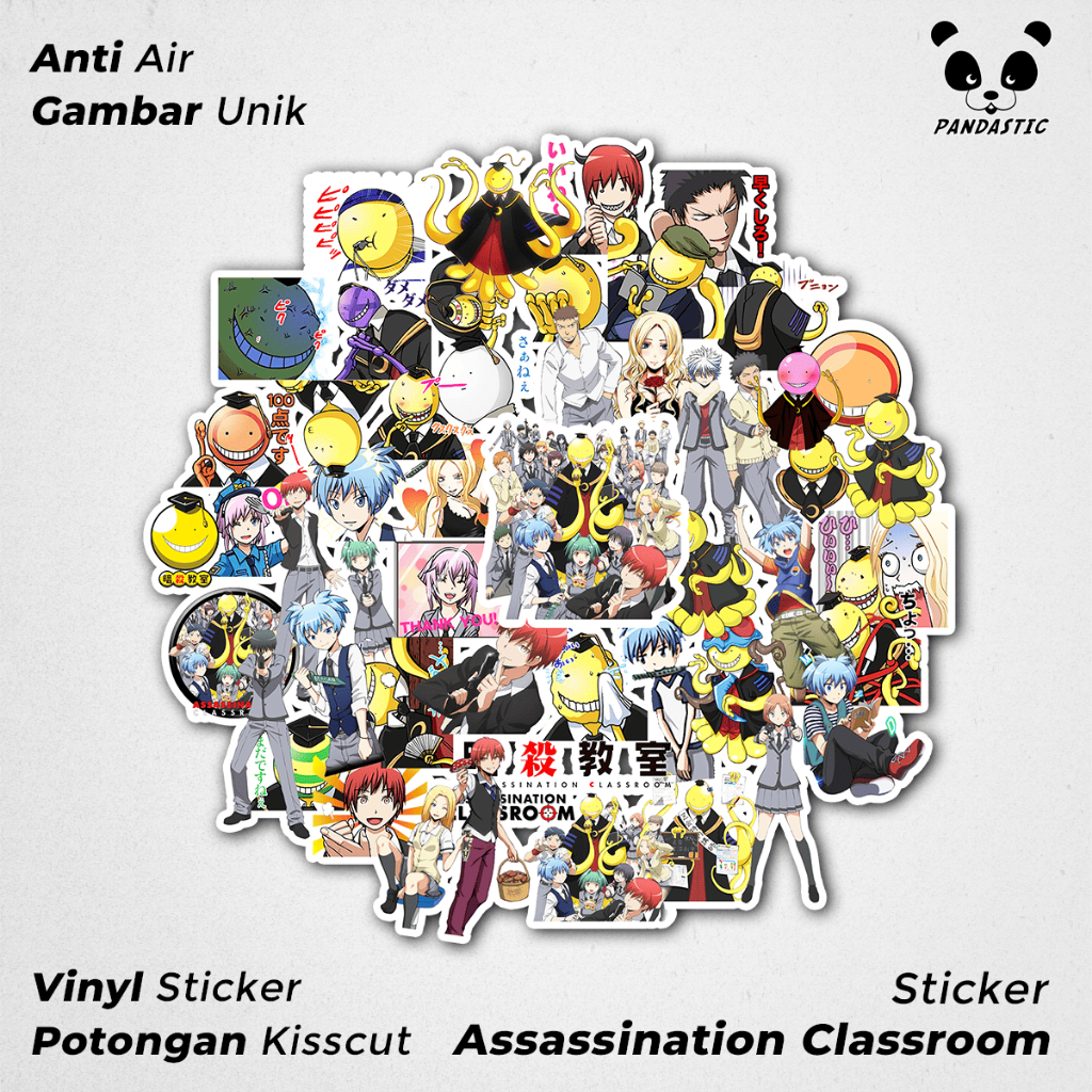 

Stiker Tempel Anime Ansatsu Kyoushitsu Koro Sensei Paper Vinyl Dekorasi Laptop Koper Tumbler Kulkas
